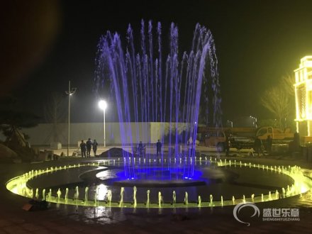 天津长和生物园中心广场圆形旱地音乐喷泉